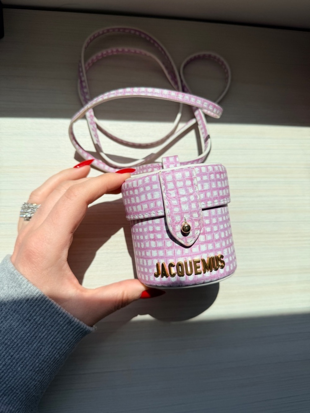 Jacquemus Pink Mini Cylinder Crossbody